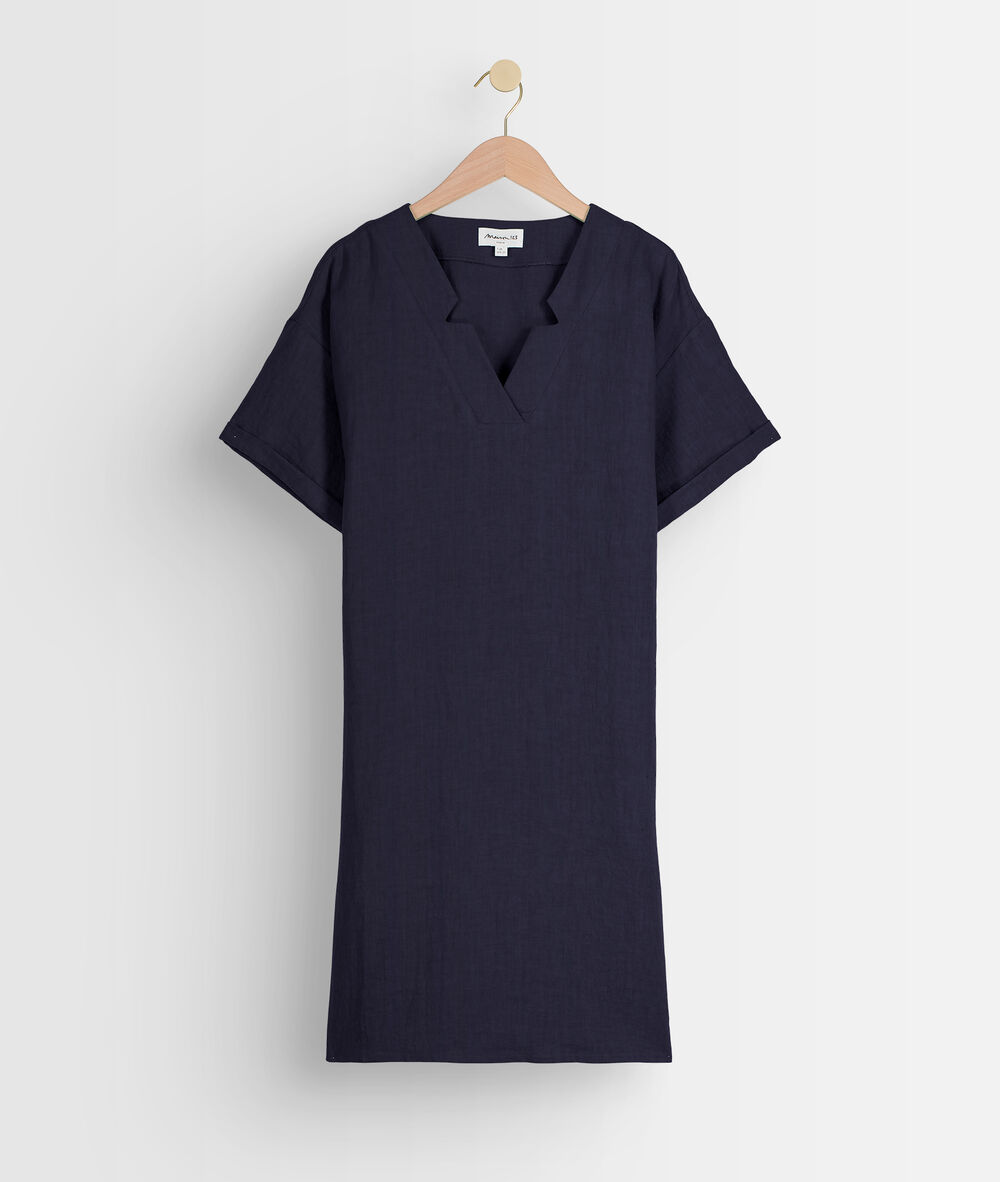 Robe en lin certifié marine lauria marine.