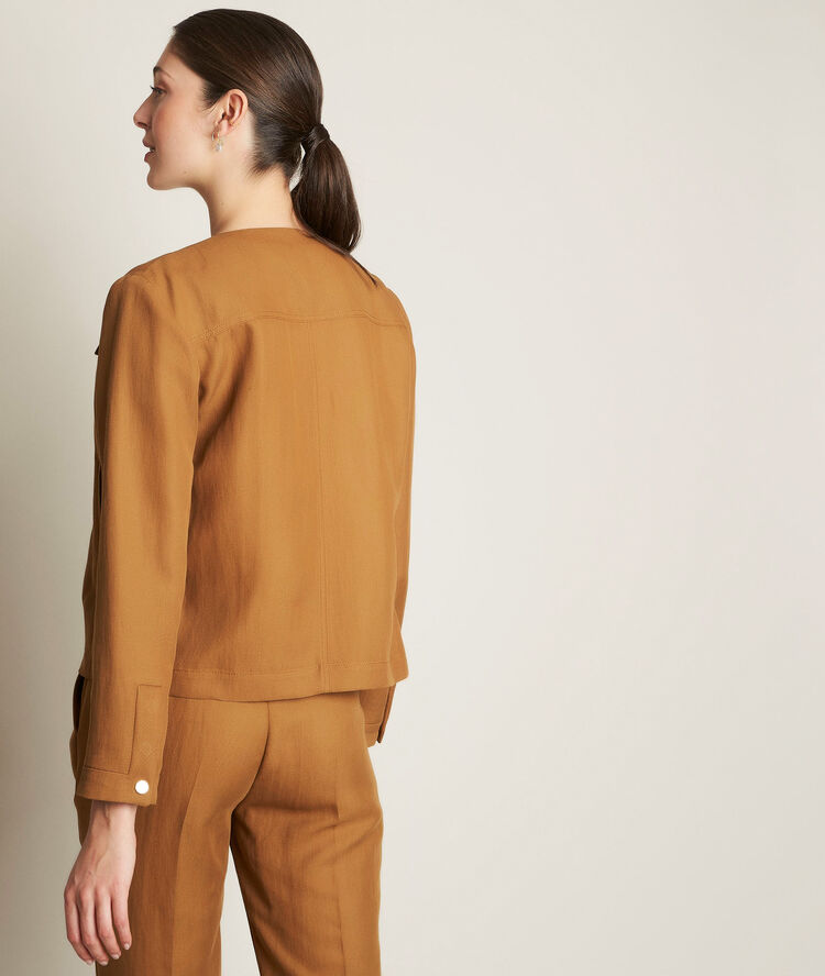 Veste courte camel en lyocell london camel.