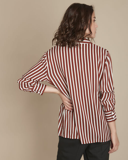 Chemise rayée acajou vanessa caramel.