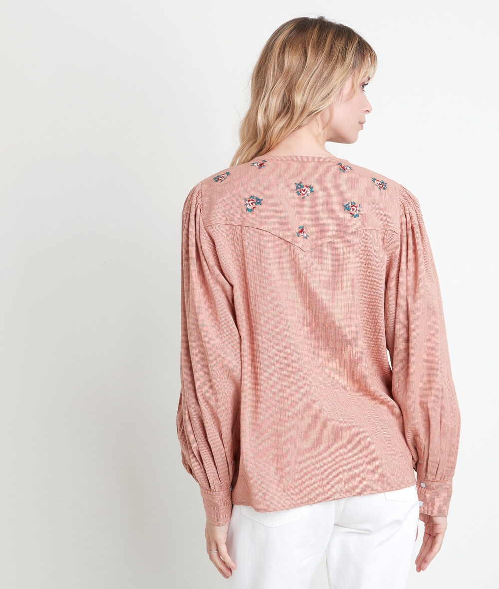 Blouse orange brodée tessya goyave.