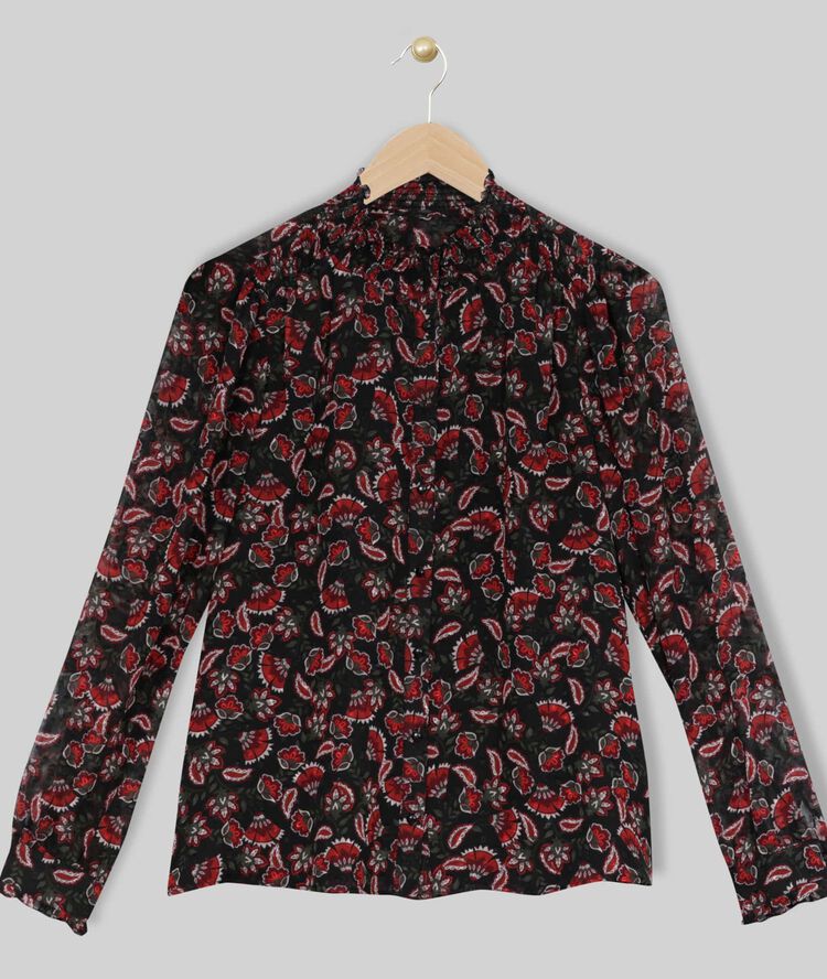 Blouse imprimée eve marie noir.
