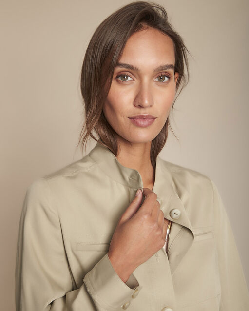 Veste argile fluide boutonnée birgit jaune pale.