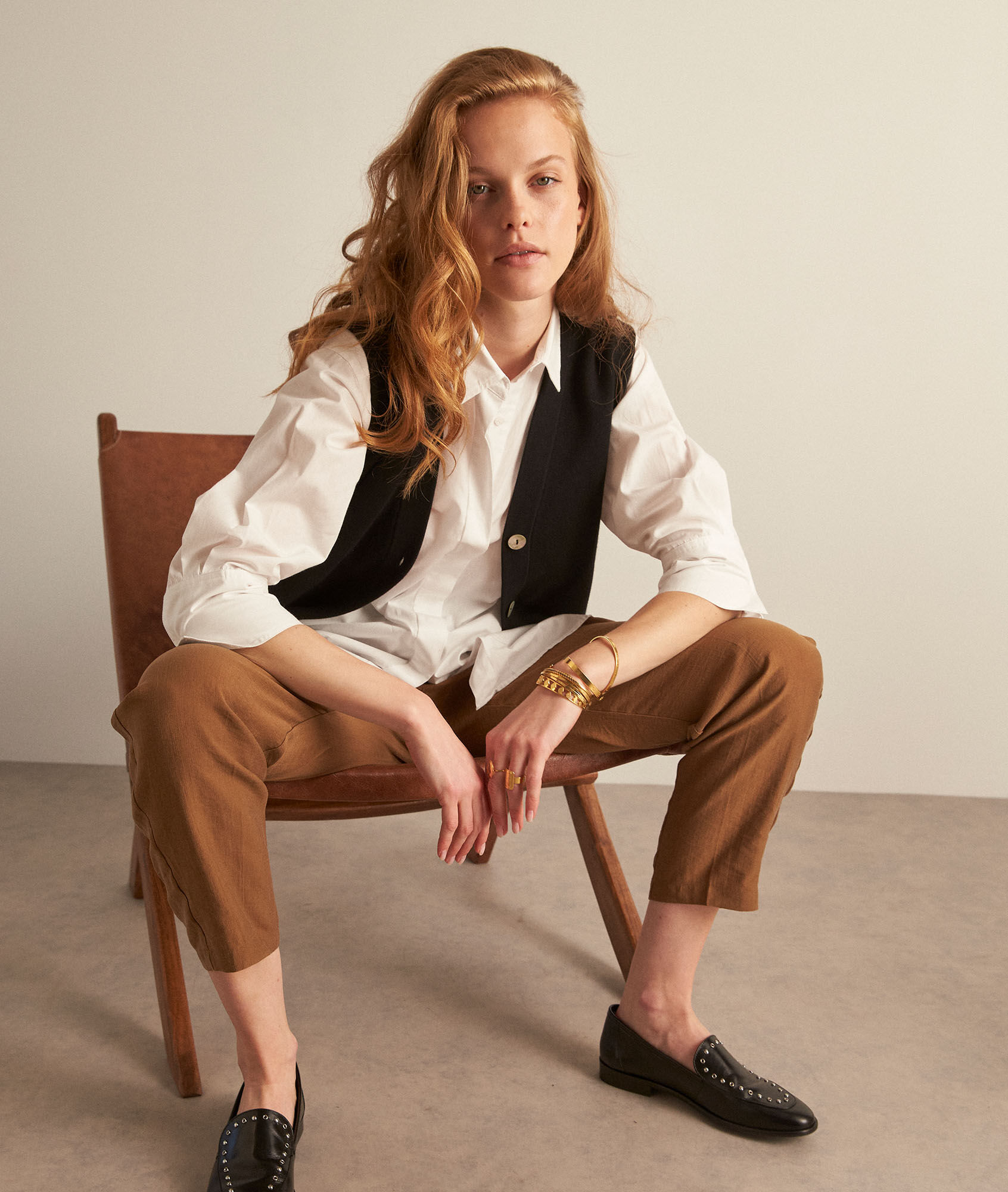 Chemise longue et oversized en coton blanc Adoline Femme | Maison 123