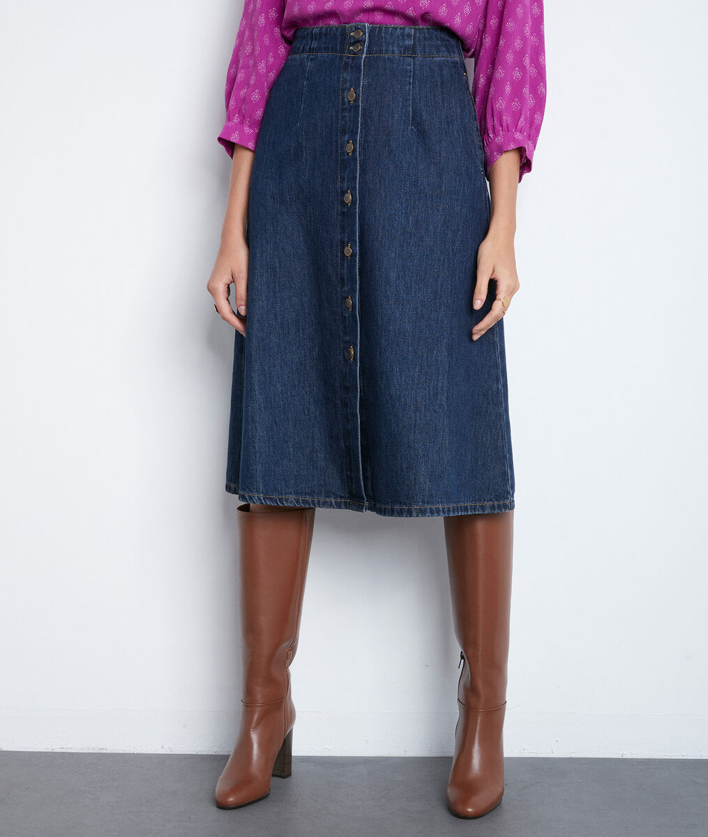 Jupe longue en denim brut Ely | 1-2-3 Jupe longue en denim brut Ely PhotoZ | 1-2-3