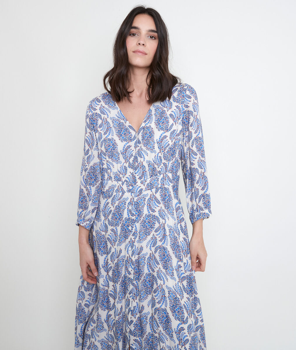 Robe longue mysotis imprimée Louvina | 1-2-3 Robe longue mysotis imprimée Louvina PhotoZ | 1-2-3