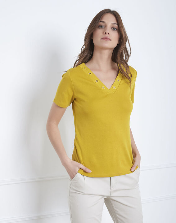 Tee-shirt anis encolure oeillets Basic | 1-2-3 Tee-shirt anis encolure oeillets Basic PhotoZ | 1-2-3