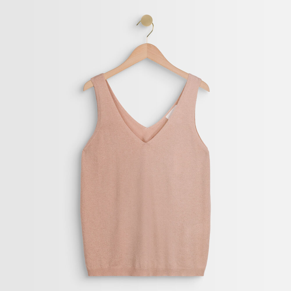 Débardeur en maille poudre alizée poudre.