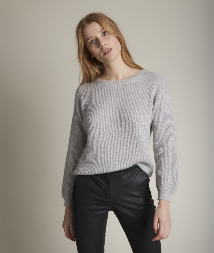 Pullover grau meliert flamboyant mausgrau.