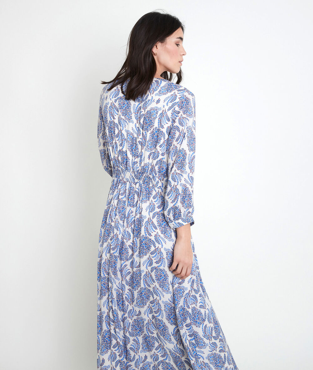 Robe longue mysotis imprimée louvina myosotis.