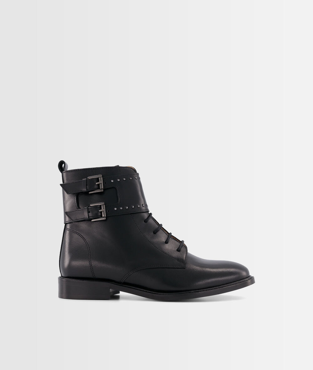 Boots rangers en cuir clouté noir holy noir.
