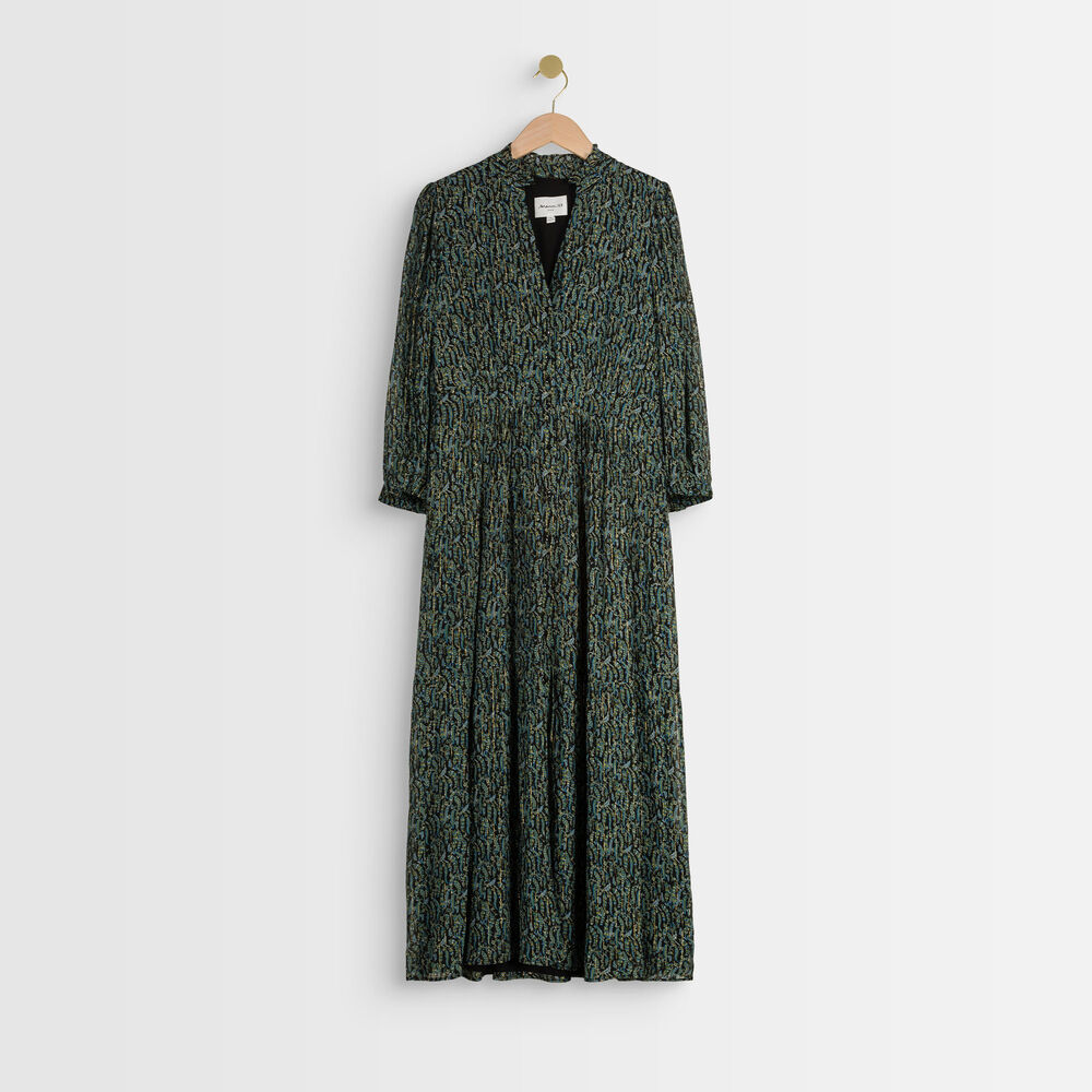 Robe longue imprimée carola kaki.