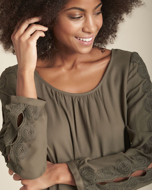 Robe droite fluide kaki Istoria (2) - Maison 123