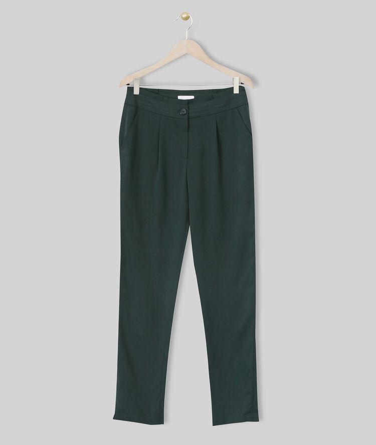 Pantalon vert foncé cigarette elfe vert anglais.