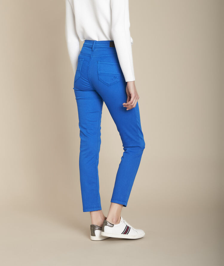 L'iconique satin de coton bleu cobalt sultan bleu.