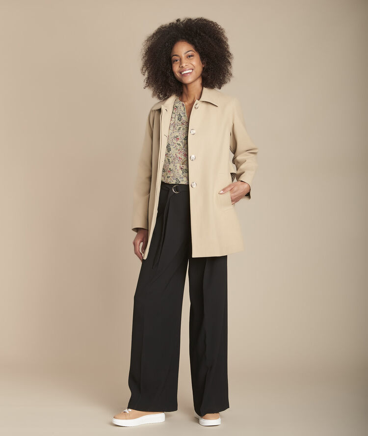 Khakifarbene bluse mit blumenprint mina kaki.