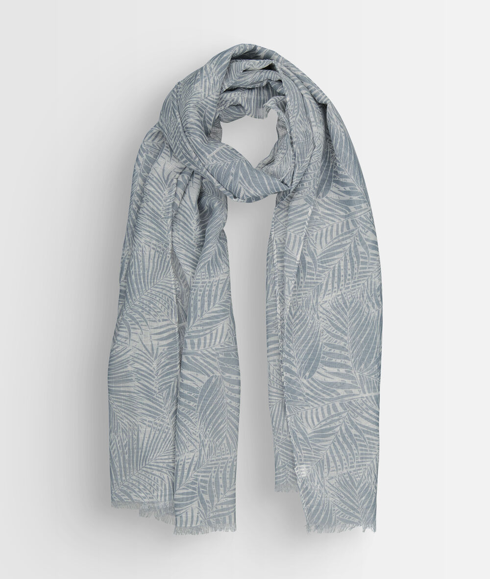 Lichtblauw sjaaltje met print paya pure bleached.