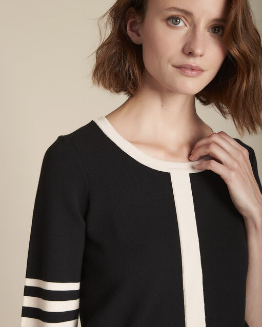 Pull noir à rayures flavie noir.