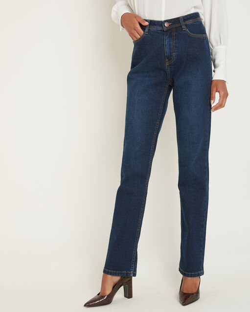 L'original 123 jean droit brut sonia indigo fonce.