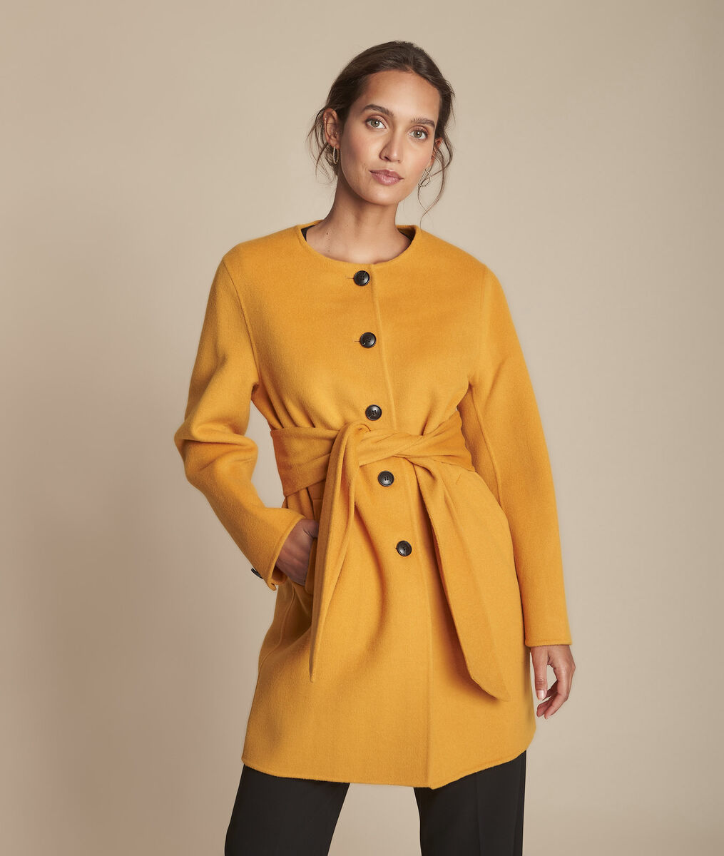 Gelber Doppelseitiger Mantel Aus Wollgemisch Thea Maison Cent Vingt Trois