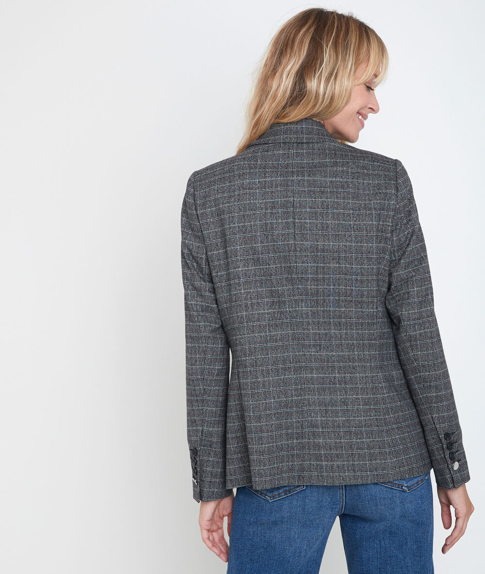 Veste à carreaux tracy anthracite.