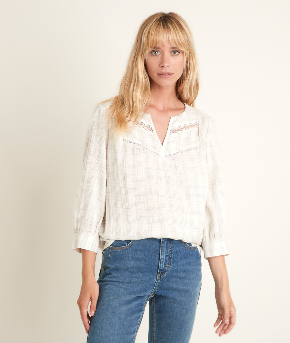 Blouse imprimé carreaux Juan | 1-2-3 Blouse imprimé carreaux Juan PhotoZ | 1-2-3