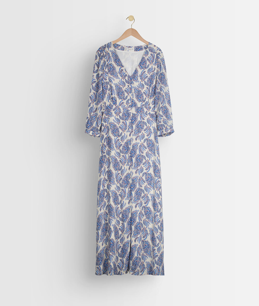 Robe longue mysotis imprimée louvina myosotis.