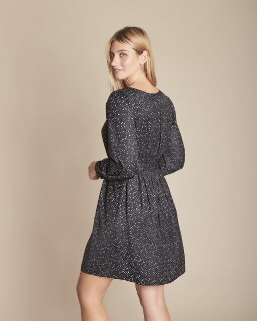 Robe imprimée ceinturée imy noir.