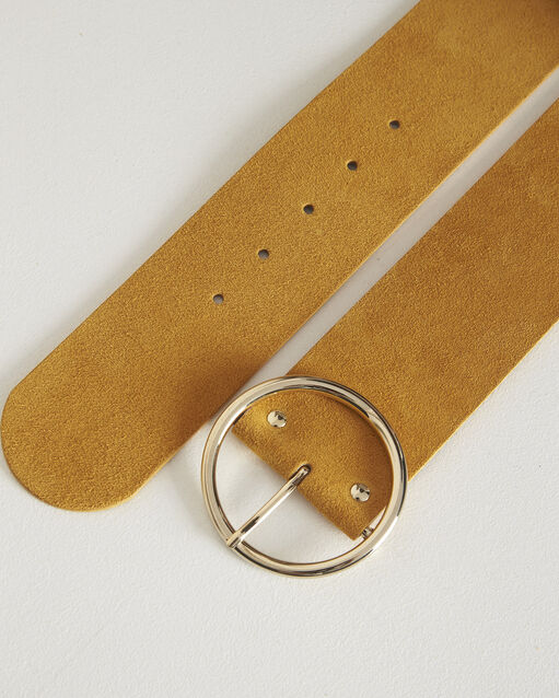 Breiter bernsteinfarbener Ledergürtel Kleopatre (2) - Maison 123