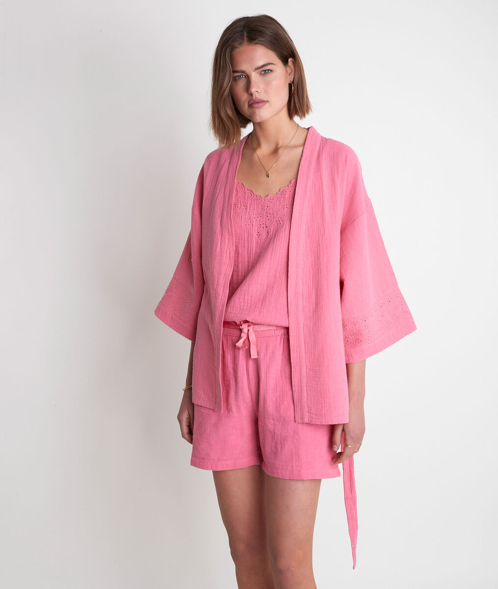 Kimono en coton fraise Tibo | 1-2-3 Kimono en coton fraise Tibo PhotoZ | 1-2-3