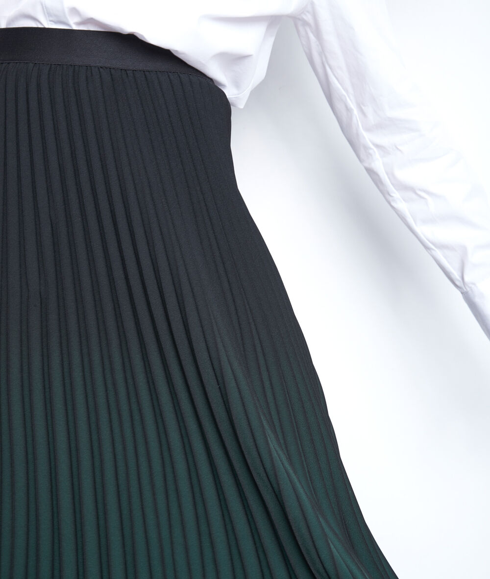 Jupe midi plissée tie & dye vert sapin fatel cypres.