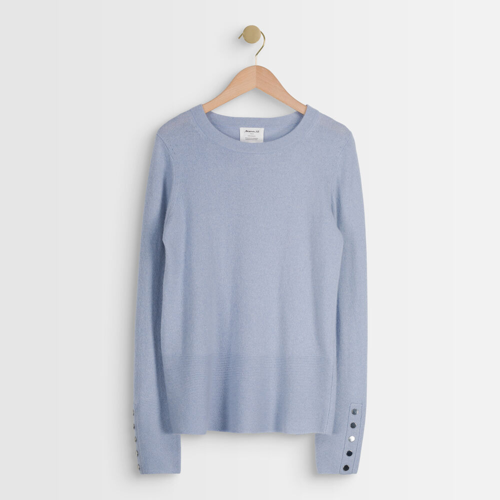 Pull en cachemire bleu river bleu chambray.