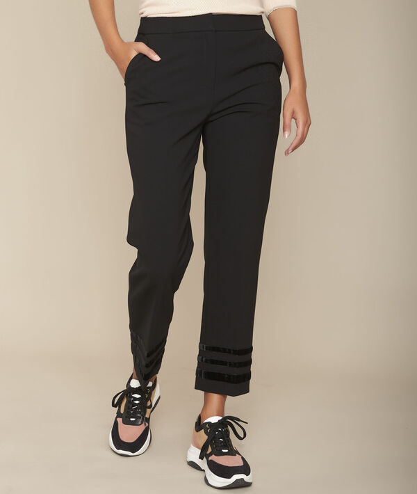 Pantalon en microfibre noir Eddy | 1-2-3 Pantalon en microfibre noir Eddy PhotoZ | 1-2-3