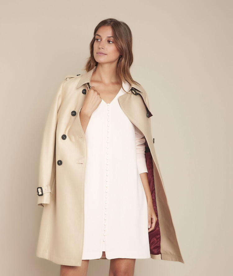 Roze jurk met beklede knopen isaure rose.