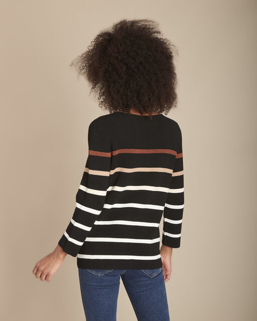 Pull noir rayé nacadamia noir.