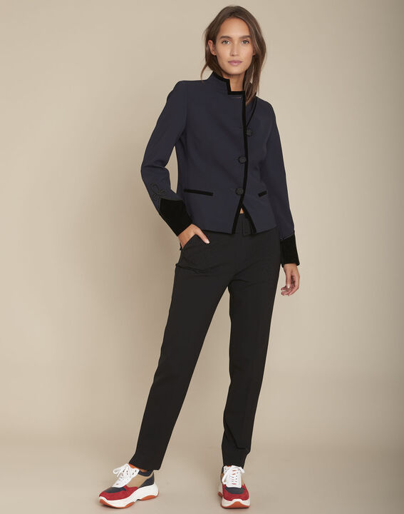 Veste en microfibre détails velours Baby | 1-2-3 Veste en microfibre détails velours Baby PhotoZ | 1-2-3