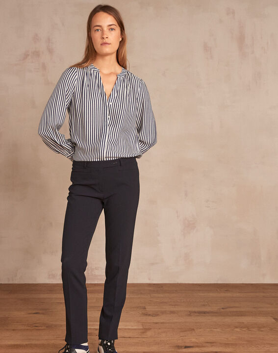 Pantalon de tailleur marine à pinces Valero | 1-2-3 Pantalon de tailleur marine à pinces Valero PhotoZ | 1-2-3