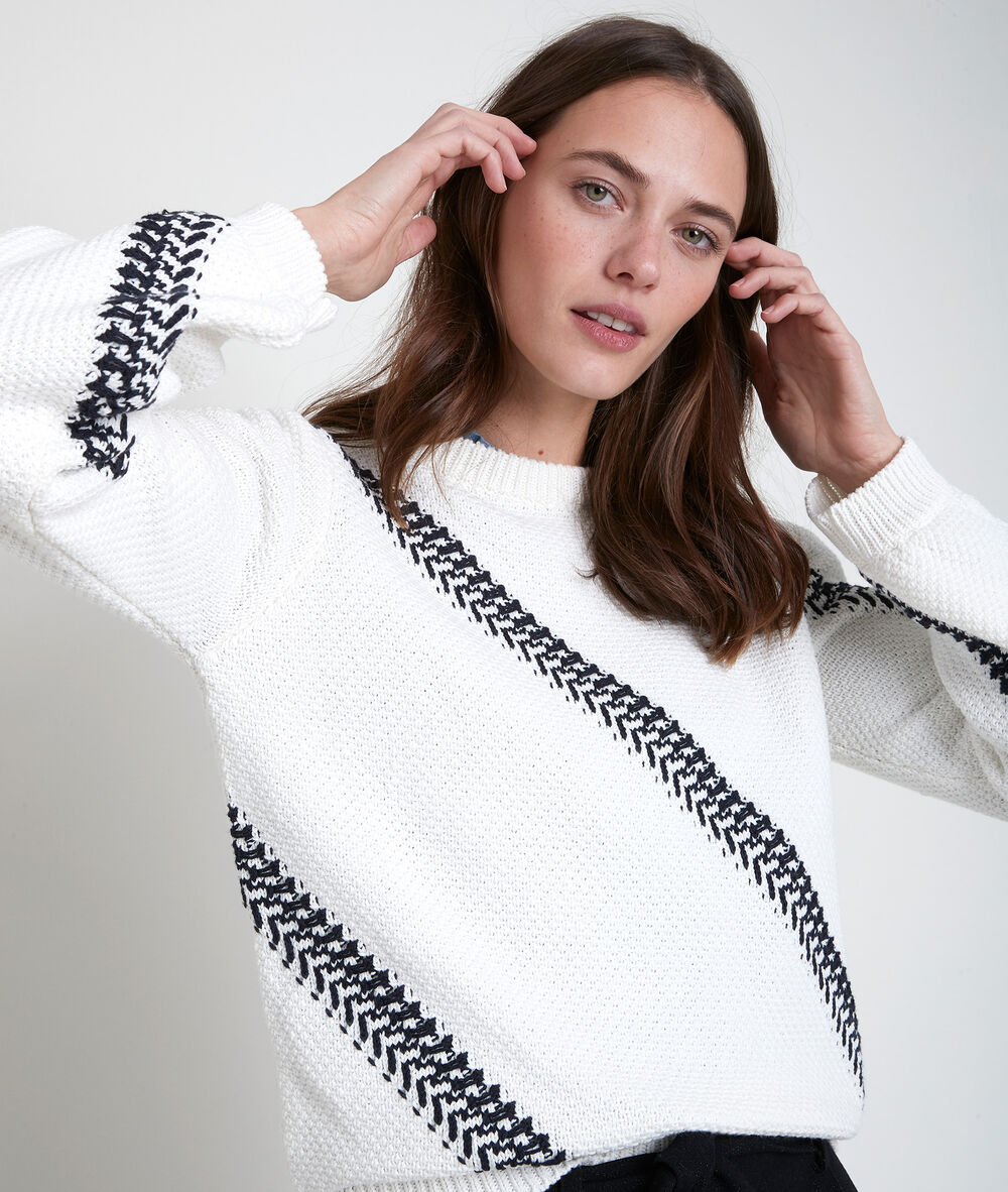 Pull fantaisie anne blanc.