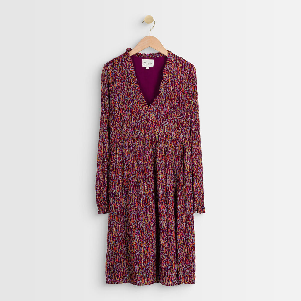 Robe grenat imprimée colombe grenat.