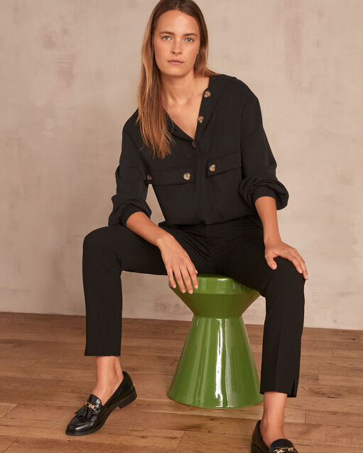 Schwarze zigarettenhose aus mikrofaser, valero schwarz.