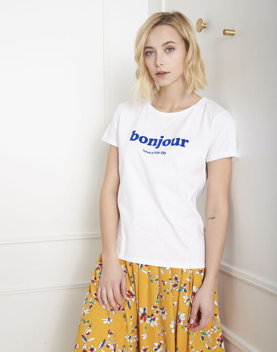 Weißes T-Shirt Bonjour Pleasure | 1-2-3 Weißes T-Shirt Bonjour Pleasure PhotoZ | 1-2-3
