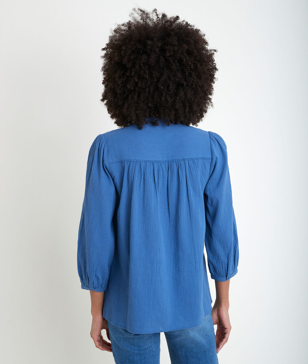 Blouse en coton bleu tobby bleu.