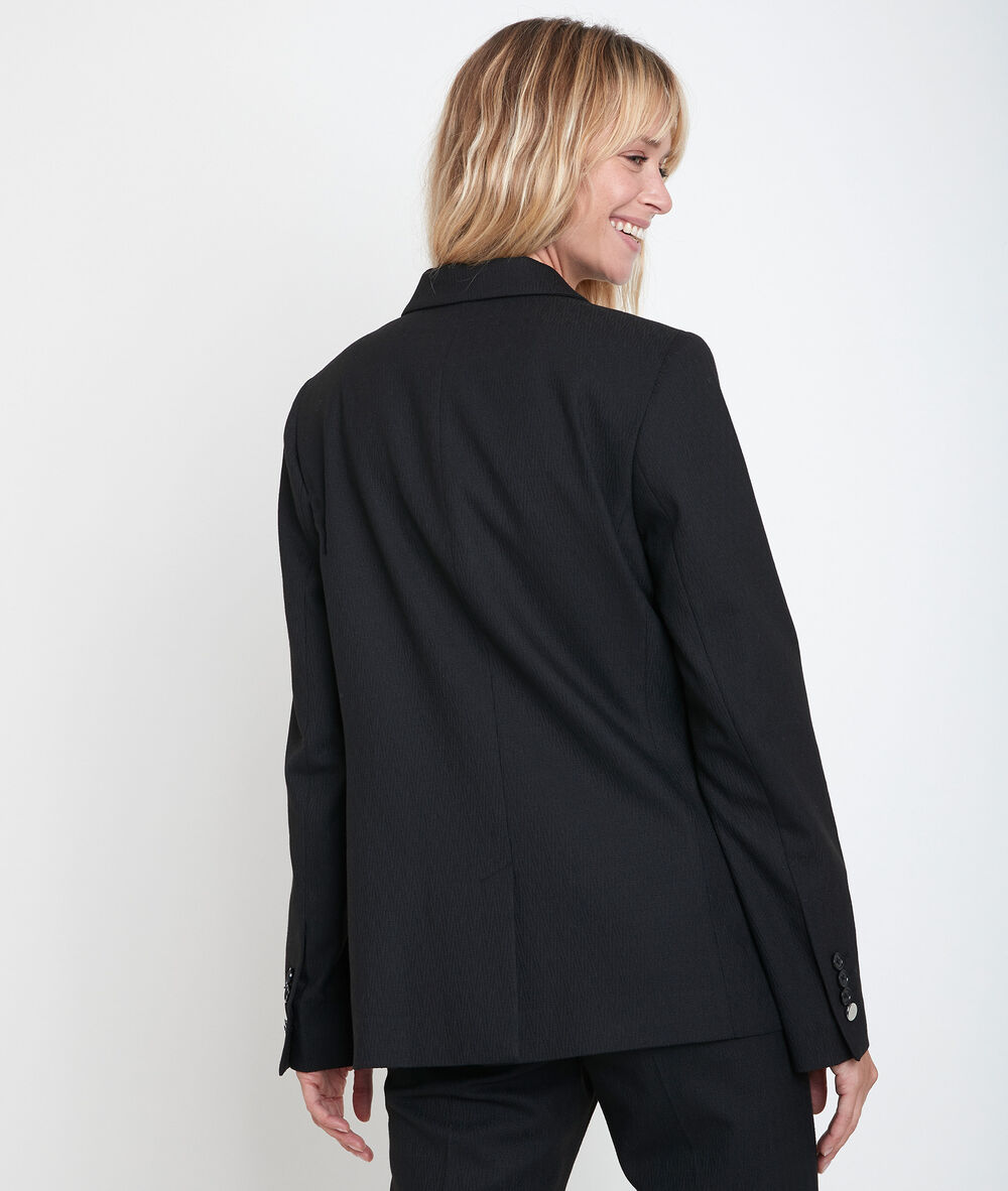 Veste longue fantaisie tilissi noir.