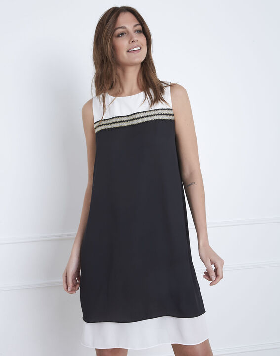 Robe noir & blanc détails dorés Isola | 1-2-3 Robe noir & blanc détails dorés Isola PhotoZ | 1-2-3