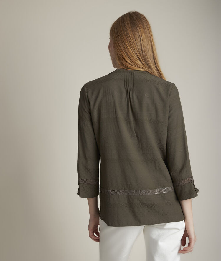 Blouse brodée kaki evka kaki.