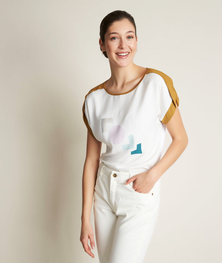 T-shirt met print radieuse wit.