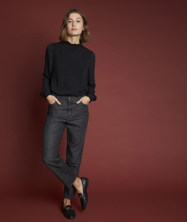 Blouse noire plumetis eve marie noir.