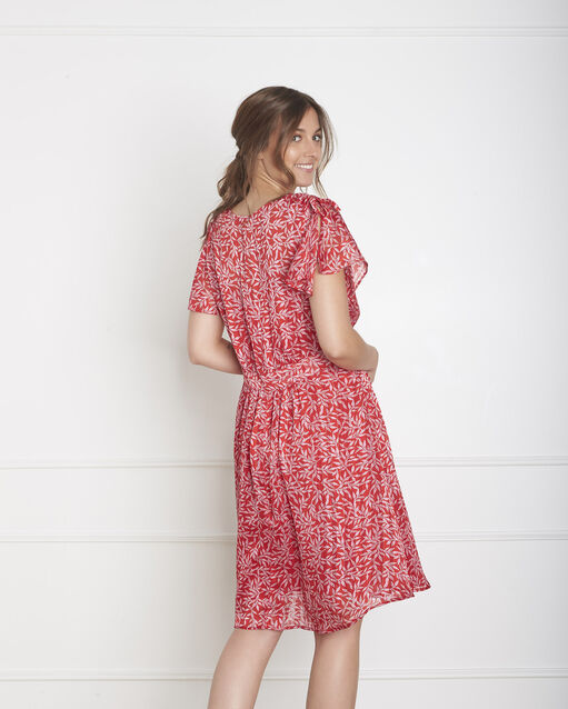 Robe rouge imprimée lamara geranium.