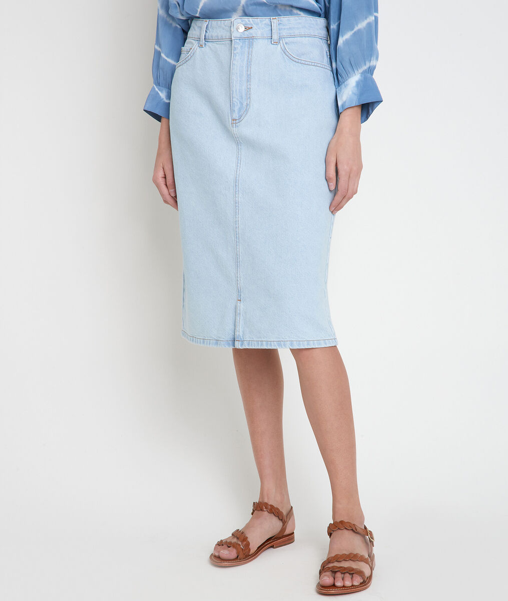 Halflange rok van pure bleach denim Erica | 1-2-3 Halflange rok van pure bleach denim Erica PhotoZ | 1-2-3