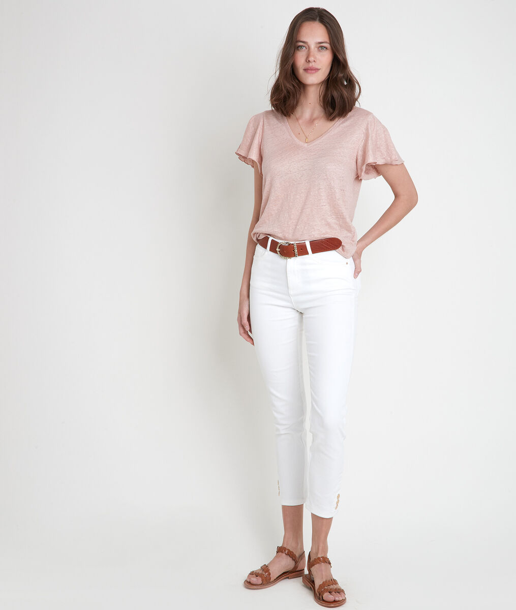 Jean 6/8eme blanc Cathy | 1-2-3 Jean 6/8eme blanc Cathy PhotoZ | 1-2-3