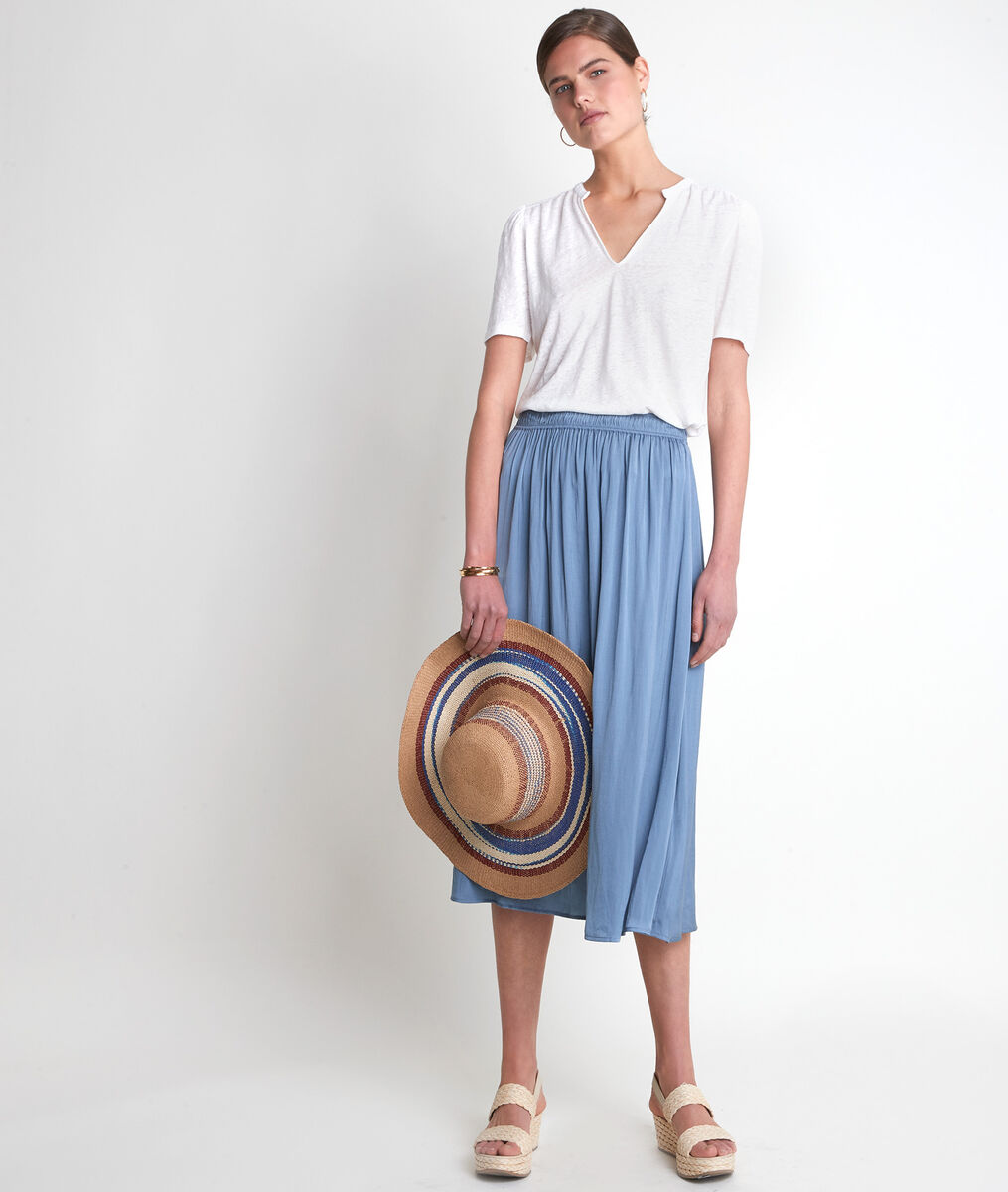 Jupe longue fluide bleue Electra | 1-2-3 Jupe longue fluide bleue Electra PhotoZ | 1-2-3